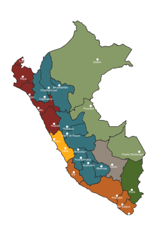 Carte du Pérou par Terres-Incas